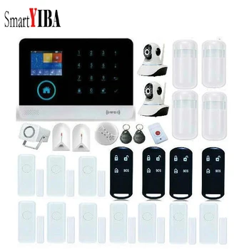 

SmartYIBA APP Control 433MHz Touch Color Screen GSM Alarm RFID Burglar Security System WIFI Network Camera Alarm Kits