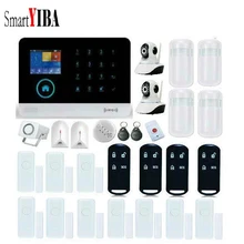 SmartYIBA APP Control Mutli Language Smarts Alarm System WIFI Network Camera Alarm Kits Include Glass Break