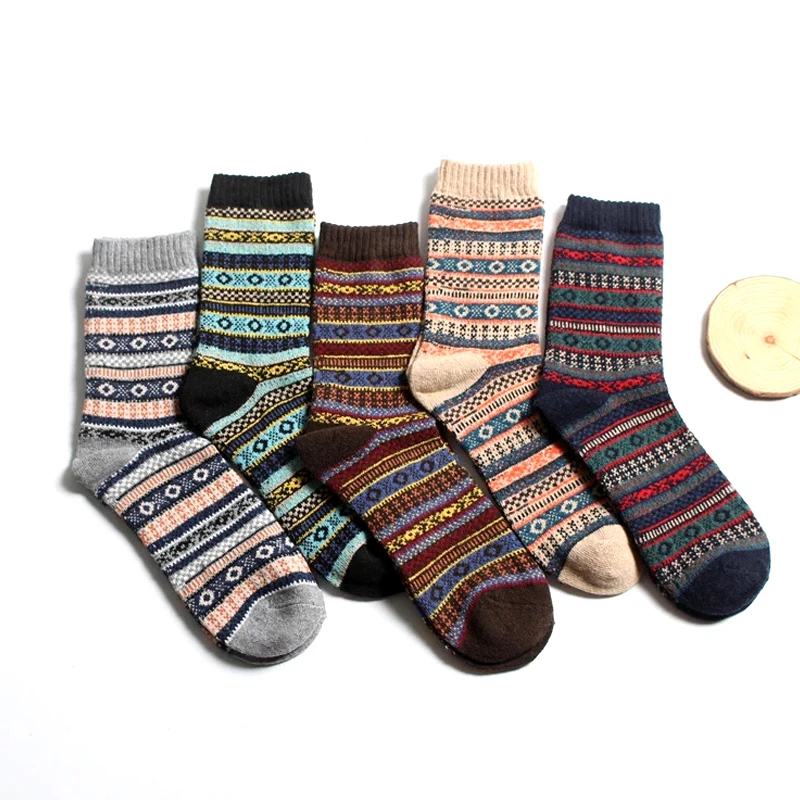 

2019 Winter Warm Padded Cotton Socks Dikke Warme Streep Wollen Sokken Casual Calcetines Hombre Sok Bedrijf Mannelijke Sokken