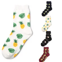 1 пара зимних носков в стиле ретро с креативным принтом с фруктами, милые хлопковые носки, креативный дизайн, высококачественный Носок, новинка W718