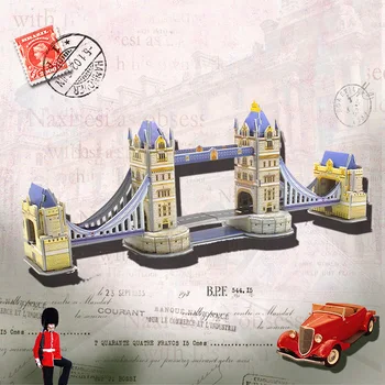 

3D Puzzle DIY Model Kids Toy English Style London Tower Bridge Puzzle 3d building Model puzzles Gift For Children