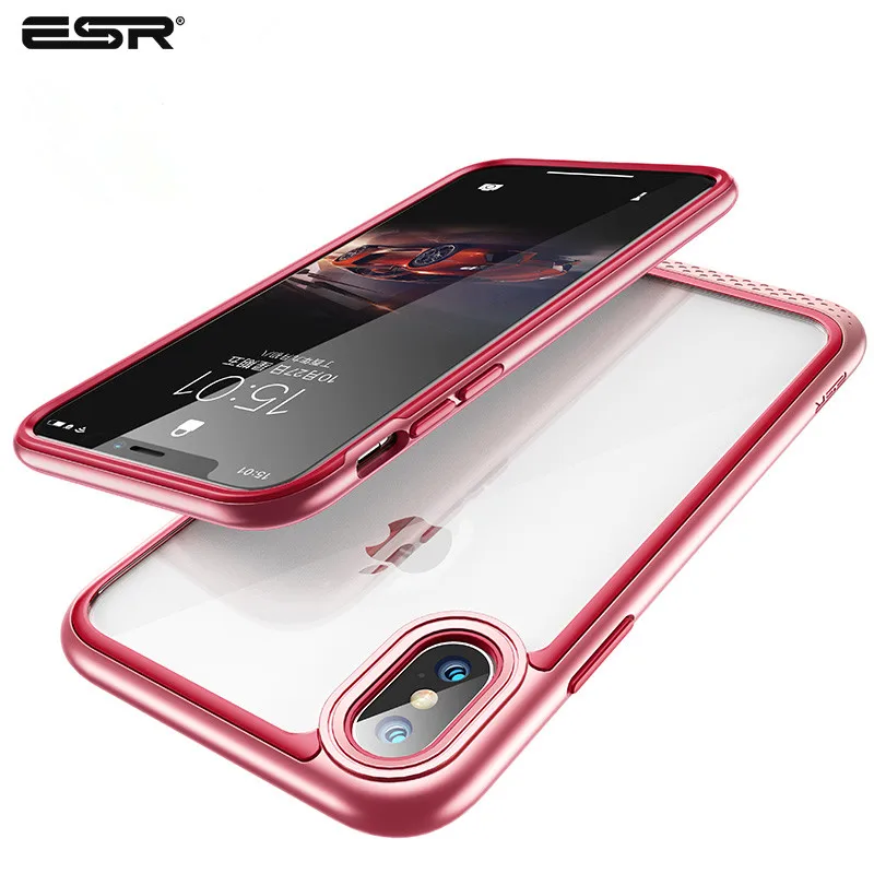 

ESR Case for iPhone X Cover Heavy Duty Dual Layer Solid with Bumper Frame Clear Hard Back Cover for iPhone 7 8 Plus Coque Fundas