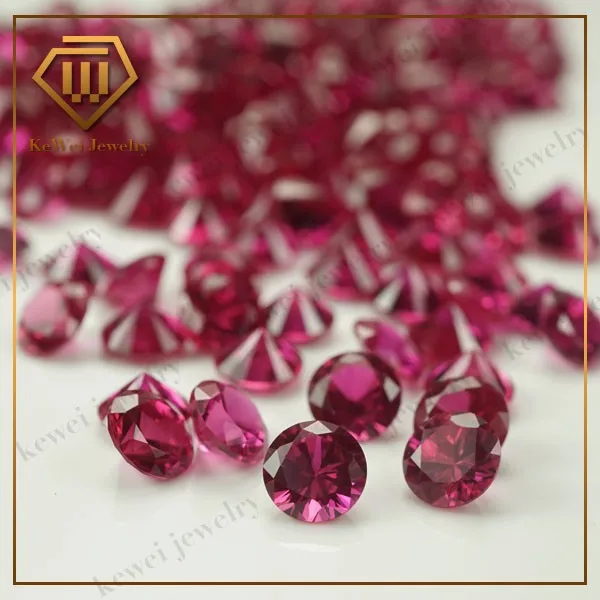 

Factory Direct Sell 5# 5.0mm-9.5mm 100Pcs Round Red Stone Synthetic Corundum Gems Stone for