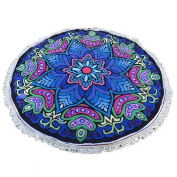 

Super sell Round Tapestry Beach Dress Throw Roundie Towel Yoga Mat Blue #1 150*150cm
