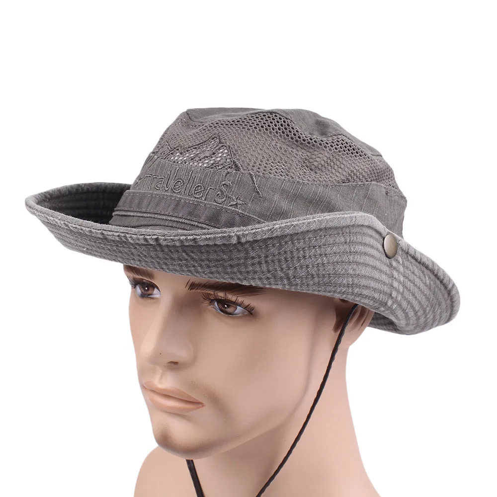 Feitong, уличные мужские хлопковые шапки с вышивкой, козырек-сетка, шапки-ведра, шляпа рыбака, уличная альпинистская Каба# y25