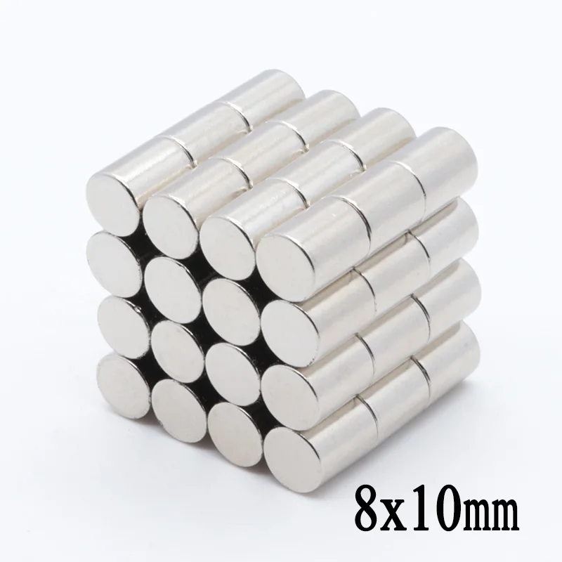 

100pcs 8x10 mm N35 Super Strong Round Neodymium Magnets Craft Rare Earth Powerful Magnet 8*10mm