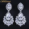 CWWZircons Elegant Chandelier AAA+ Cubic Zirconia Long Big Crystal Bridal Dangle Drop Earring for Wedding Jewelry CZ202 ► Photo 1/6