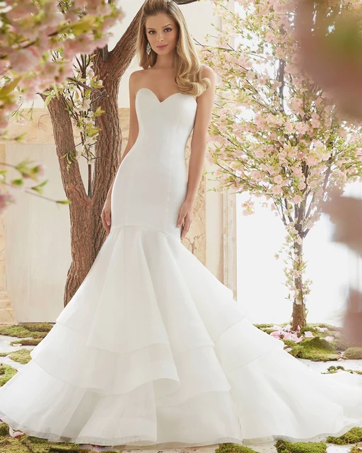 chiffon mermaid wedding dress