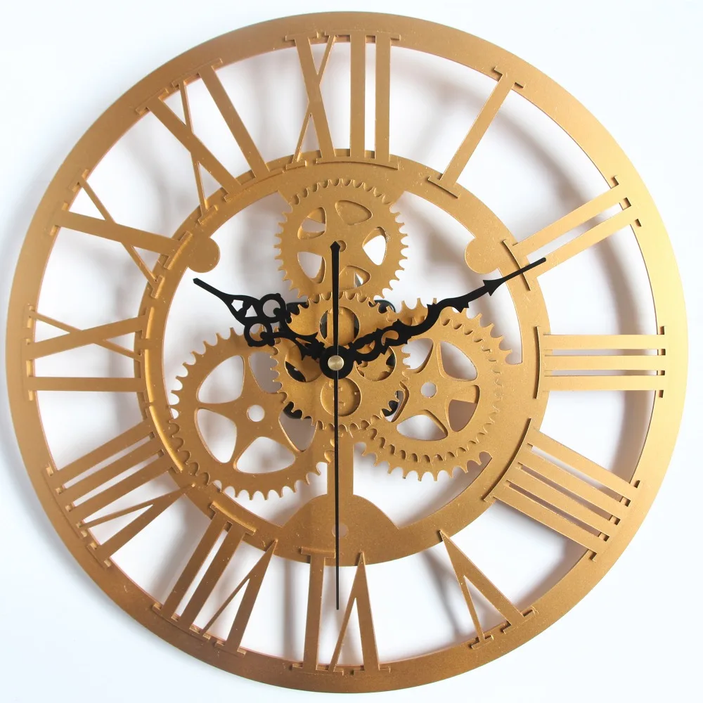 Handmade Oversized 3D wall clock retro rustic large on the wall Real 3D vintage decorative art