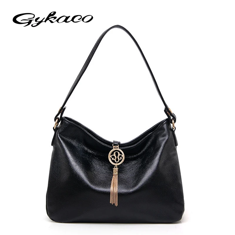 

Gykaeo Fringed Fashion Hobos Handbags Female Portable Shoulder Bags Handbags Women Famous Brands Ladies Soft Leather Tote Bag