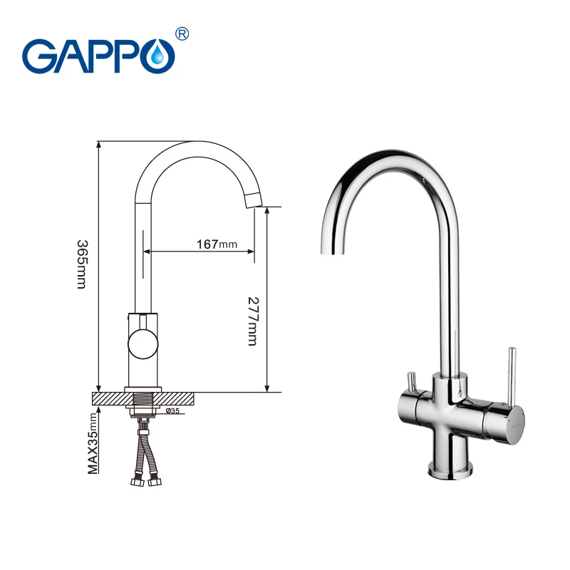 GAPPO kitchen faucet chrome water taps kitchen sink drinking water faucets mixer taps deck mounted griferia                     