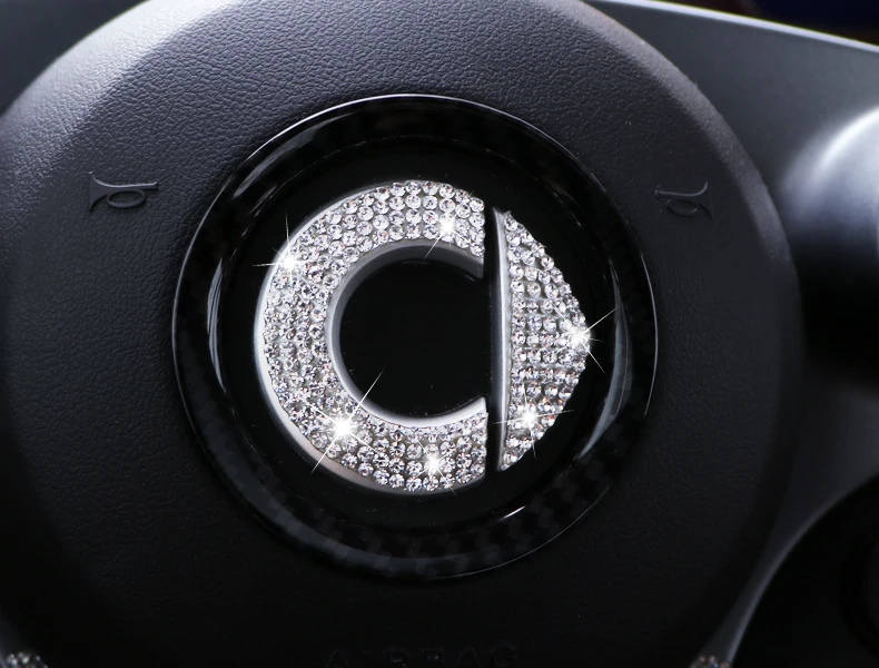 Персонализированные флэш-сверла логотип наклейка на руль для Mercedes Smart Fortwo Forfour 453 451 украшение автомобиля стикер аксессуары
