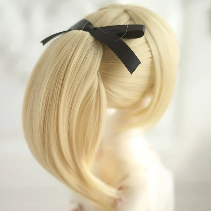 

Cateleya doll accessories BJD SD doll hair ponytail connnected with wig Girl doll short hair 1/3 1/4 Wig free shipping