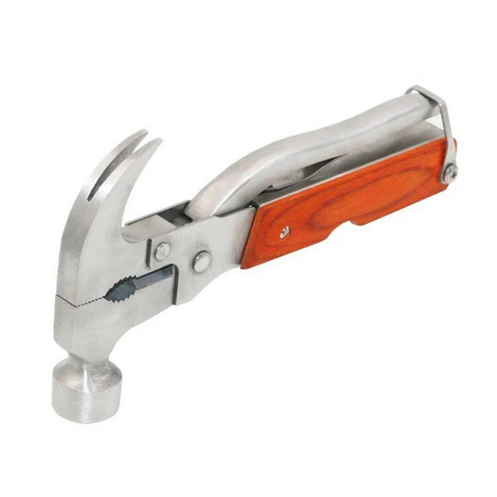 

Multifunctional Stainless Steel Claw Hammer with Plier Knife Bottle Opener Screwdriver Emergency Car Escape Combination Tools