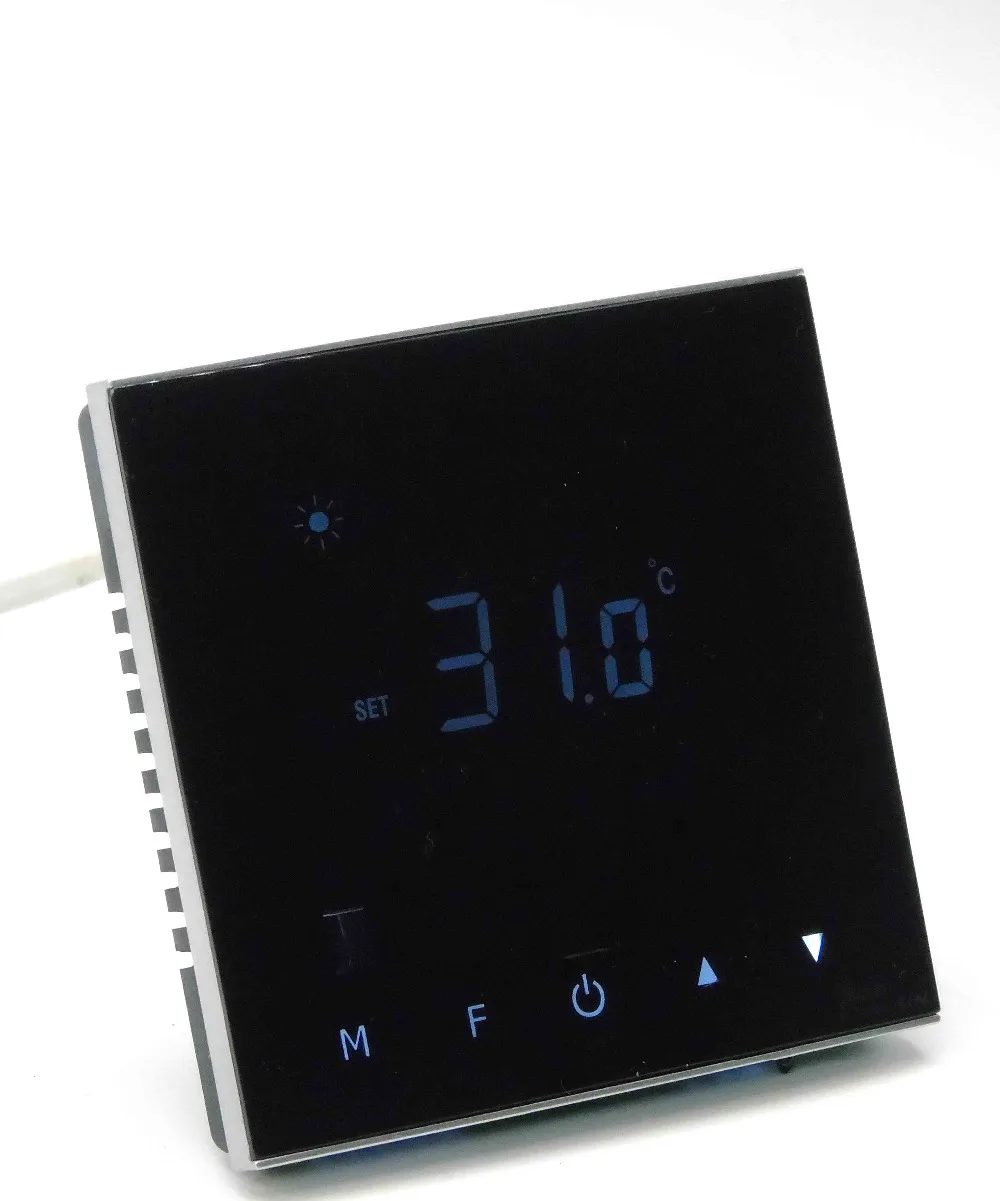 Image Acrylic material  Touch Button remote control double sensor thermostat with Heating element