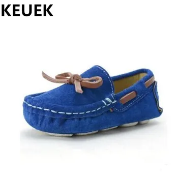 

NEW Spring/Autumn Moccasins Children Shoes Nubuck Leather Slip-On Loafers Kids Flats Bowtie Baby Toddler Shoes Boys Girls 02