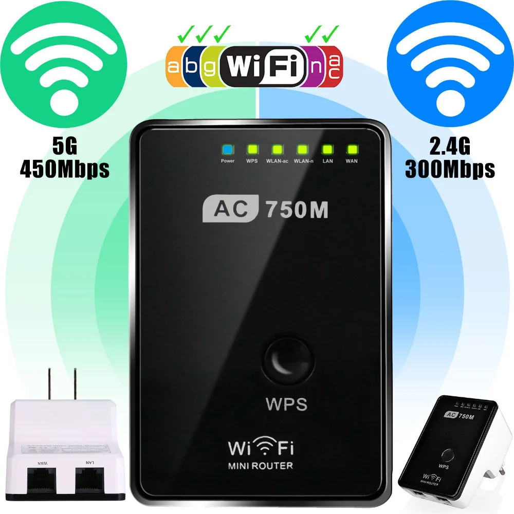 

PIX-LINK AC01 AC750 Universal Wireless Dual Band Wifi Repeater Range Extender Router Booster Free US Shipping