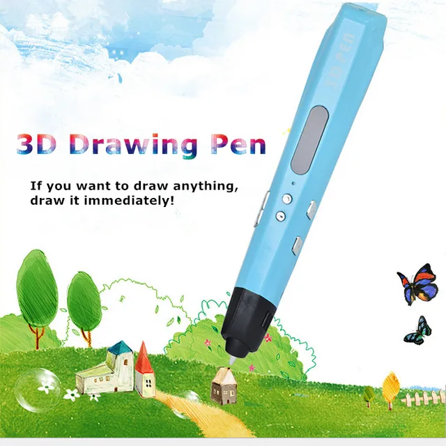 Cheap 2017 Newest Design 2 Color Magic Pen 3D Printer Pen USB Power Bank 3D Pen For Kids Drawing Add PLA Material Free Shipping