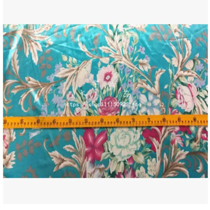 

Vintage cheap satin fabric printed satin fabric patterned satin fabric for sewing women dress M86
