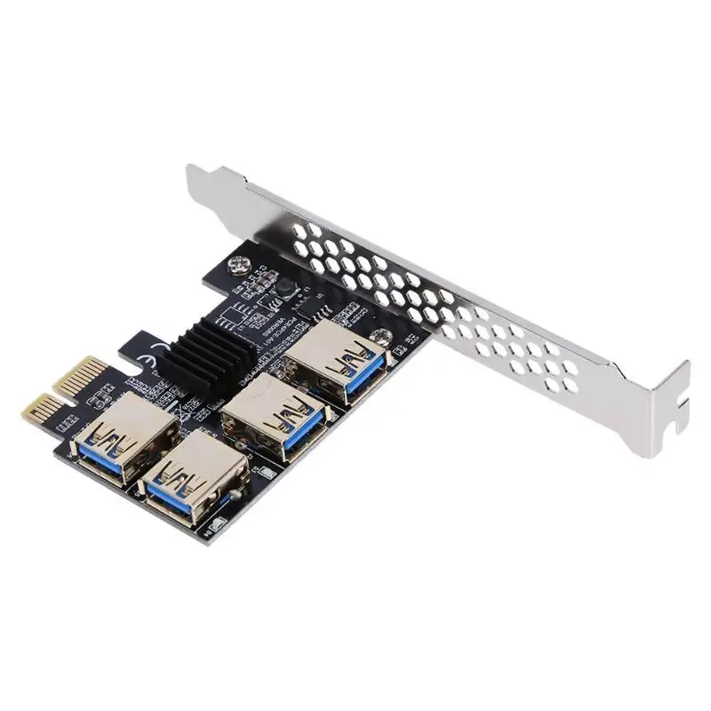 buy ALLOYSEED USB 3.0 PCI-E Express 1x to 16x Riser Card Adapter PCIE 1 to 4 Slot PCIe Port Multiplier Card for BTC Bitcoin Miner