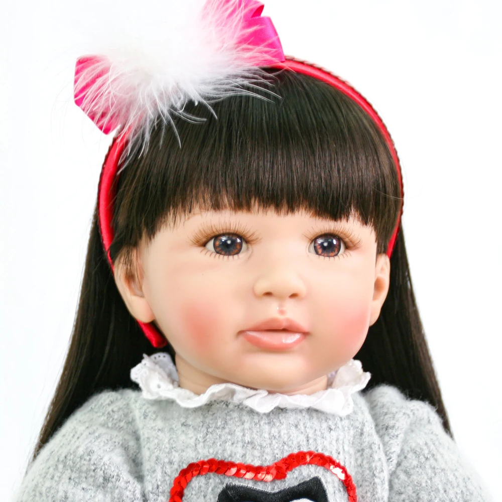 60 см силиконовые игрушки Reborn Baby Doll 24 дюйма виниловая принцесса малыши девочка bebe Кукла reborn высокое качество подарок на день рождения