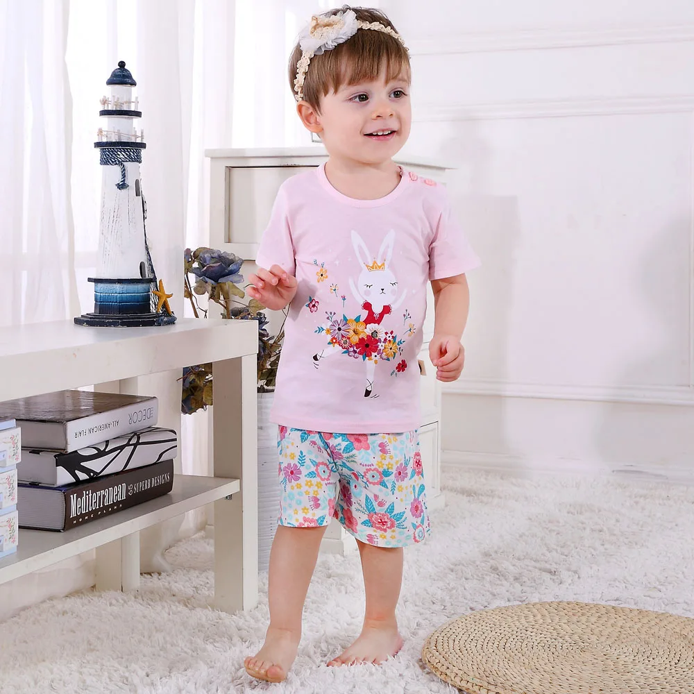Baby Boy's Multi Design Print T-Shirt Plus Shorts-Model Show2