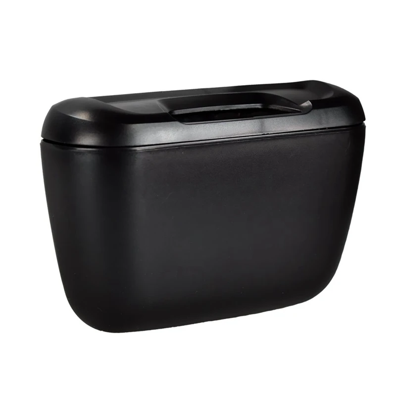 

Black Tone Plastic Compact Trash Can Garbage Bin for Car Auto