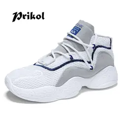 Prikol новые мягкие Элитный бренд Для мужчин теннисные туфли летние спортивные носки обувь Высокое качество вязаные тапки Zapatillas Calcado Street