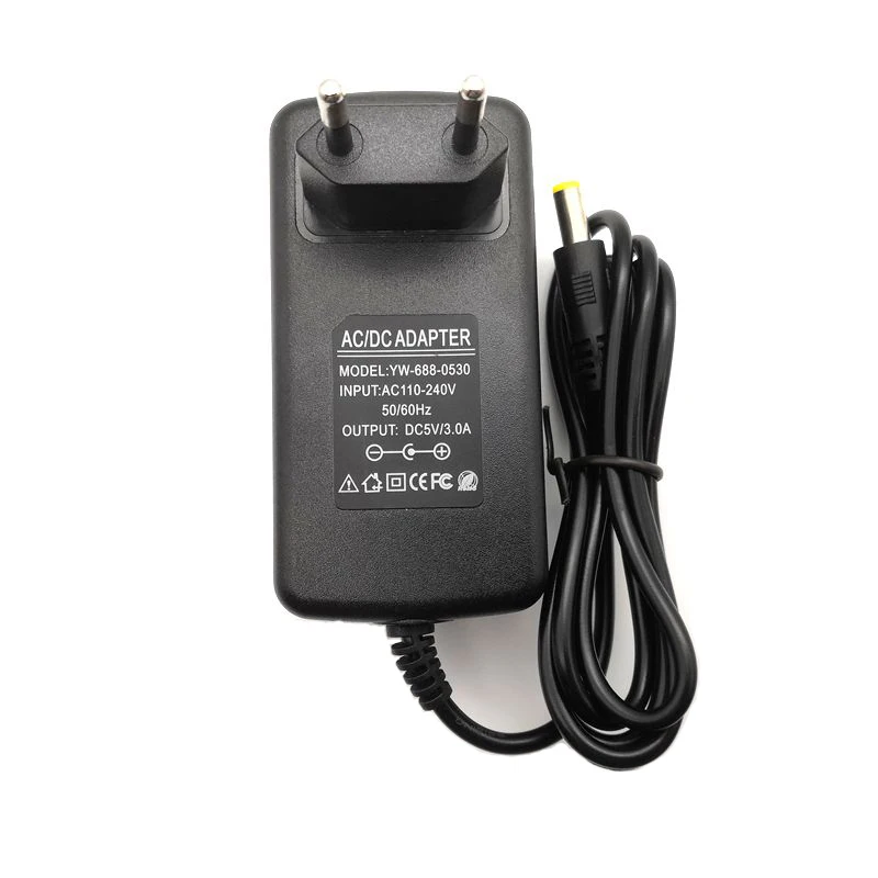 

AC 100-240V to DC 5V 3A 3000mA Charger EU US Plug Power Supply Adapter 5.5x2.1mm / 5.5*2.1mm 5.5x2.5mm / 5.5*2.5mm