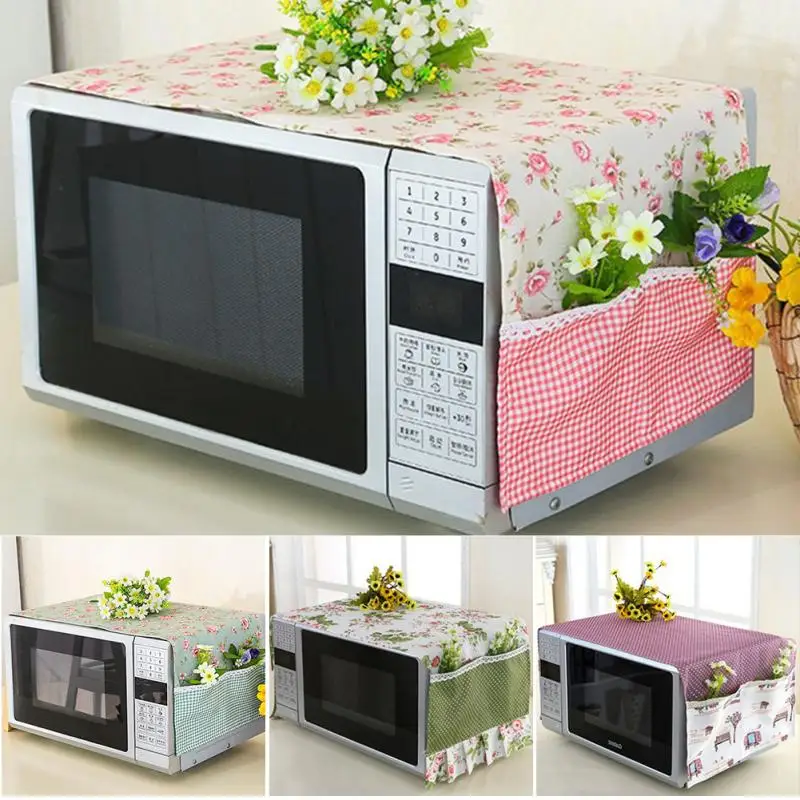 

New Microwave Dustproof cover Flower Printed Microwave Dust Cover Home Supply Accessories With Storage Bag