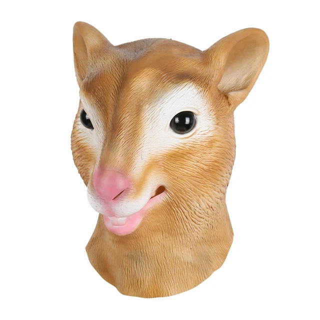 mask latex deluxe novelty halloween costume party squirrel female cow animal head mask