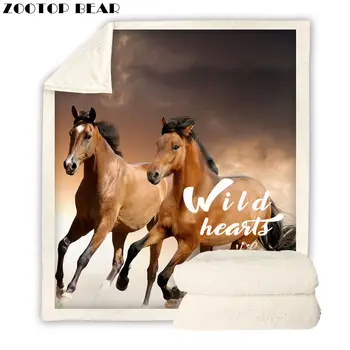 

Wild Horse Throw Blanket Poster Adult Animal Wearable Plush Soft Office Quilts Drop Ship Brand Fashion Travel Picnic 3D Printed