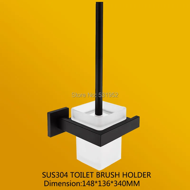 Matte Black Bathroom Accessories Towel Rail Rack Paper Holder Toilet Brush Holder Glass Wall Shelf Soap Dish Toothbrush paper towel holder toilet paper holder bathroom hardware set bathroom hardware accessories