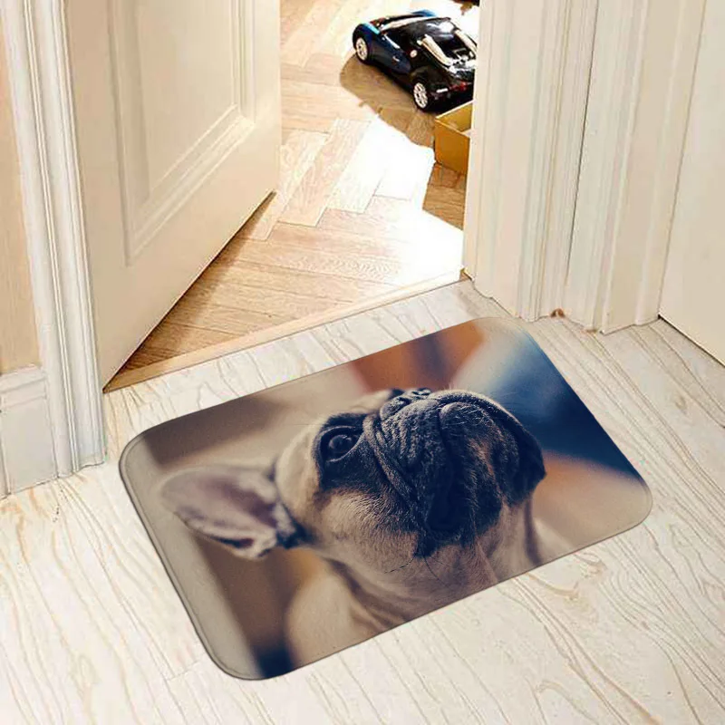 Modern home decorative door mat popular dogs pug/border collie/bull terrier/French bulldog photo print 40x60cm floor mat carpet - Цвет: MI 8