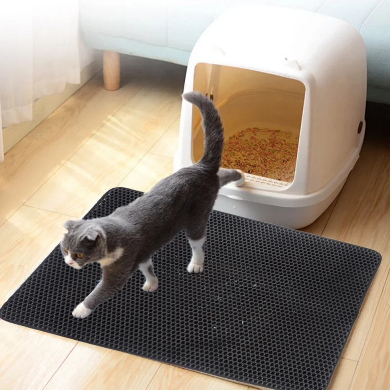 

Waterproof Pet Cat Litter Mat EVA Double Layer Cat Litter Trapping Pets Mat Pad Bottom Non-slip Pet Litter Cat Mat Floor