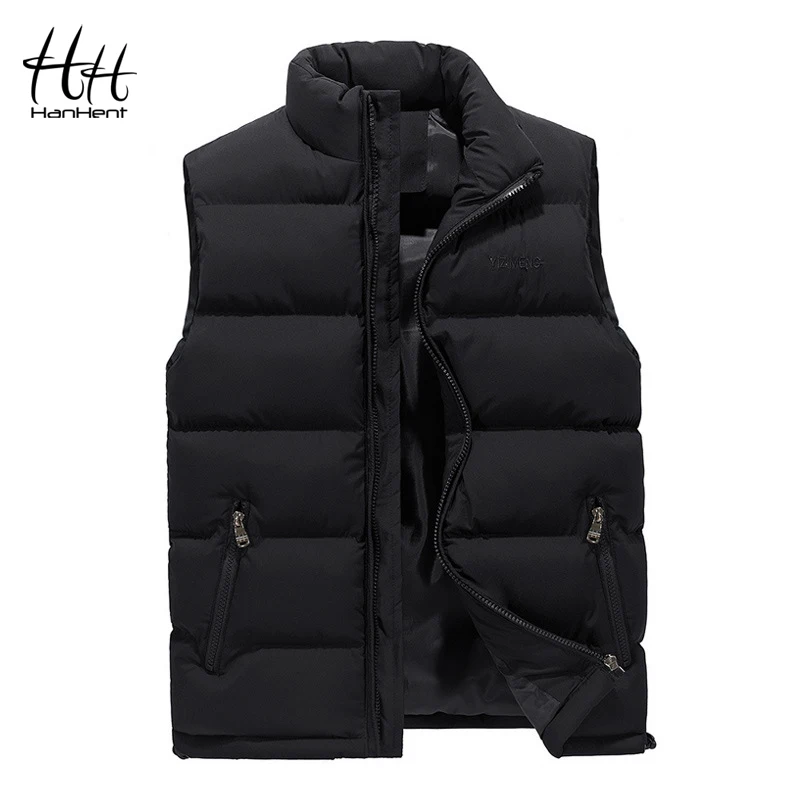HanHent Fashion Stand Collar Vests for Men Slim Thick Warm Winter Men Vest Bodywarmer 2018 Sleeveless Jackets Waistcoat Men HanHent Fashion Stand Collar Vests for Men Slim Thick Warm Winter Men Vest Bodywarmer 2018 Sleeveless Jackets Waistcoat Men