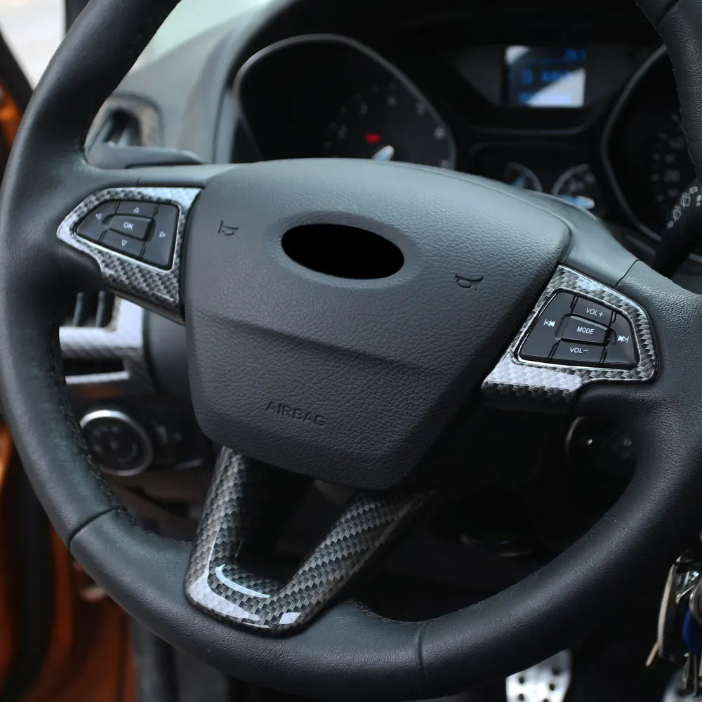 Углеродное волокно/красный ABS хром руль автомобиля 3 6 9 часов украшение отделка наклейки для Ford Ecosport аксессуары