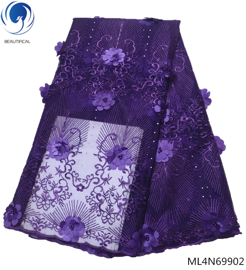 

BEAUTIFICAL 3d flower swiss voile lace African 2019 dry lace fabric for dress swiss lace fabrics with beads 5yards ML4R376