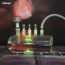 Glawaer горизонтальный большой стеклянный кальян с силиконовым шлангом светодиодный светильник база chicha narguile применение курительная бар Вечерние