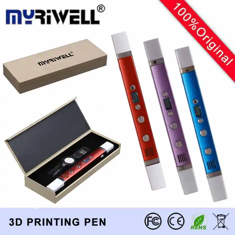 

Myriwell Factory Outlet 3D Pen third generation 3D Printing Pen 5V 2A USB Charging temperature LED Screen Doodle 3D Printer Pen