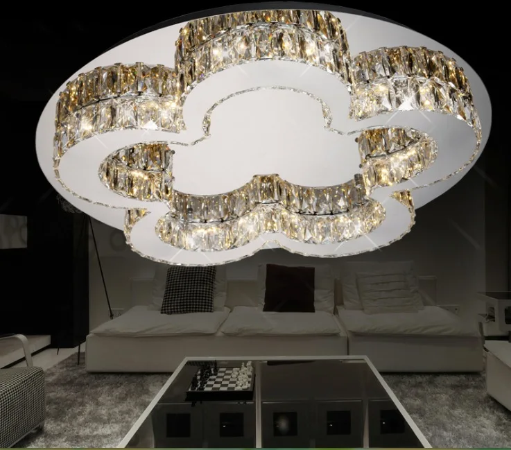Free Shipping Modern LED Crystal Ceiling Light Fitting Flower Shape Ceiling Lamp AC Factory Direct Selling