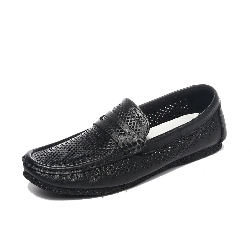 

Fashion Ecco Leather Casual Shoes Men Breathable Spring Loafers Soft Male Flat Shoes Soft Slip on Footwear New Arrival 335