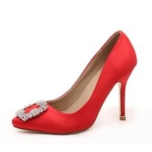 Förderung Neue Mode Strass High Heels Schuhe 6/8/10 cm High Heels Slik Oberfläche Frauen Pumpt Reizvolle Hochzeit Schuhe