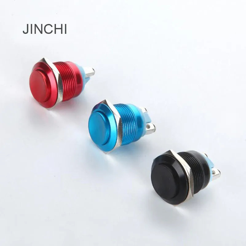 

JINCHI 16mm metal button switch waterproof rust-point head high self-resetting foot screws zinc oxide alloy