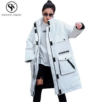 

2018 New Thick Warm Parka Winter coat women Fashion Big pocket Long Cotton Coats Wadded jacket Female Outwear Parkas for Women