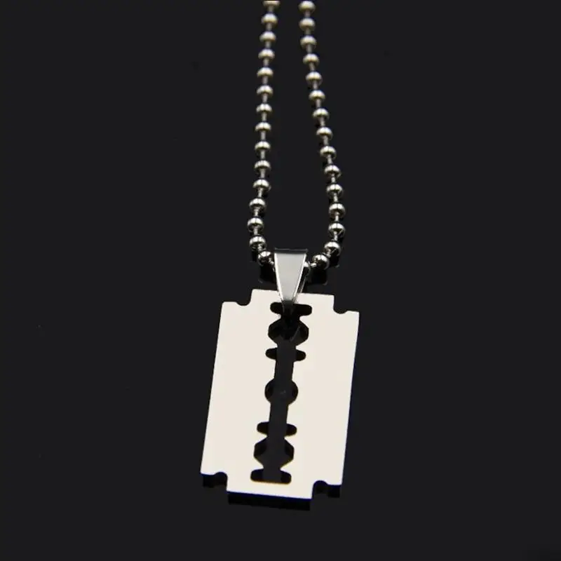 

Pendants For New Pendant Necklace Tag Necklaces Razor Men Jewelry Dog Blades Steel Stainless