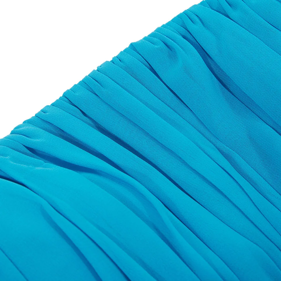 Dressv небесно-голубое длинное вечернее платье дешево без бретелек с блестками и рюшами свадебное вечернее платье ТРАПЕЦИЕВИДНОЕ вечернее платье es
