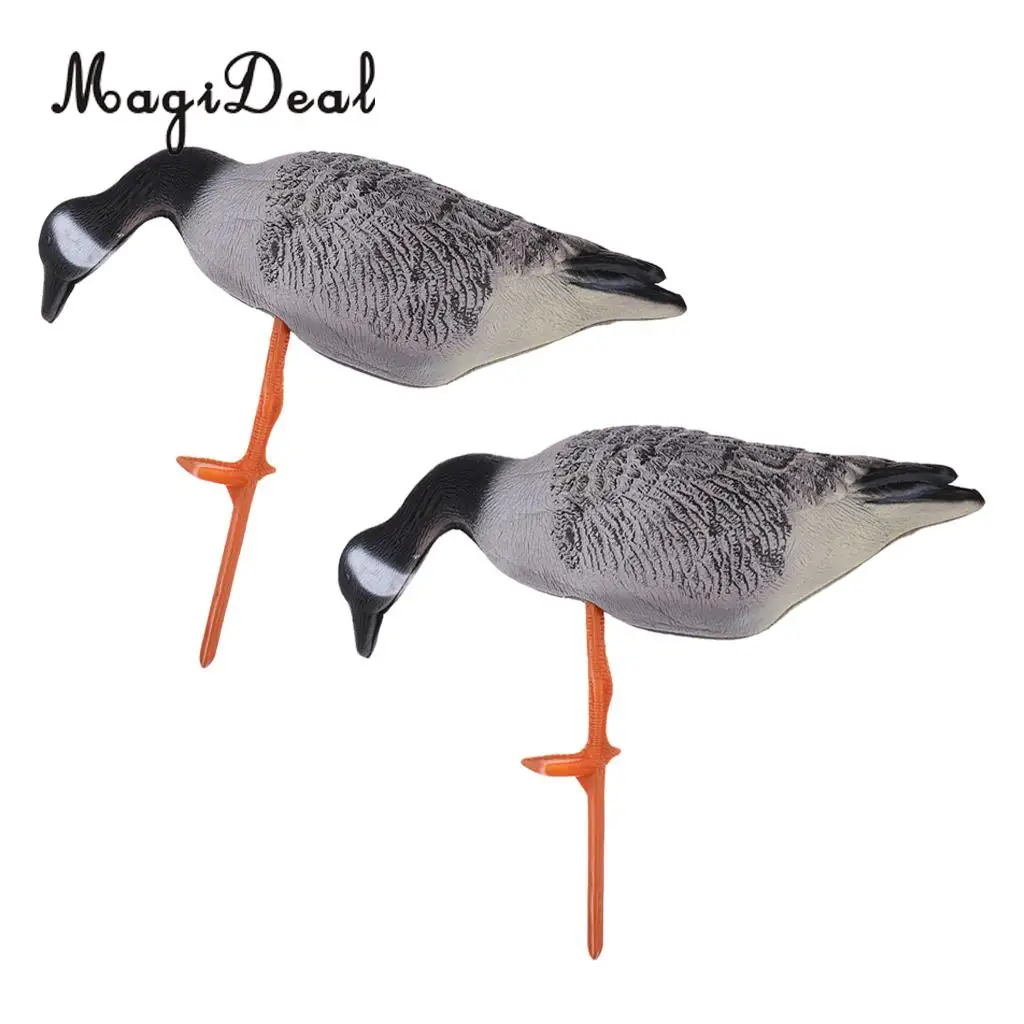 MagiDeal 2 Pieces Portable Lifelike Full Body Goose Hunting Decoy Lawn Yard Decors - 3 kinds