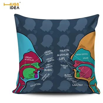 

HUGSIDEA Speech Pathologist Print Fashion Decorative Cushion Throw Pillow Cover Car Home Decor Cojines Square Pillowcase 45*45cm
