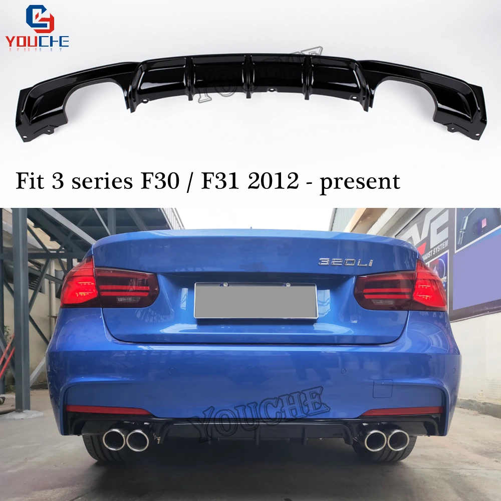 MT стиль задний бампер диффузор для губ BMW F30 F31 седан 2012 + 320i 325i 330i 335i с M sport
